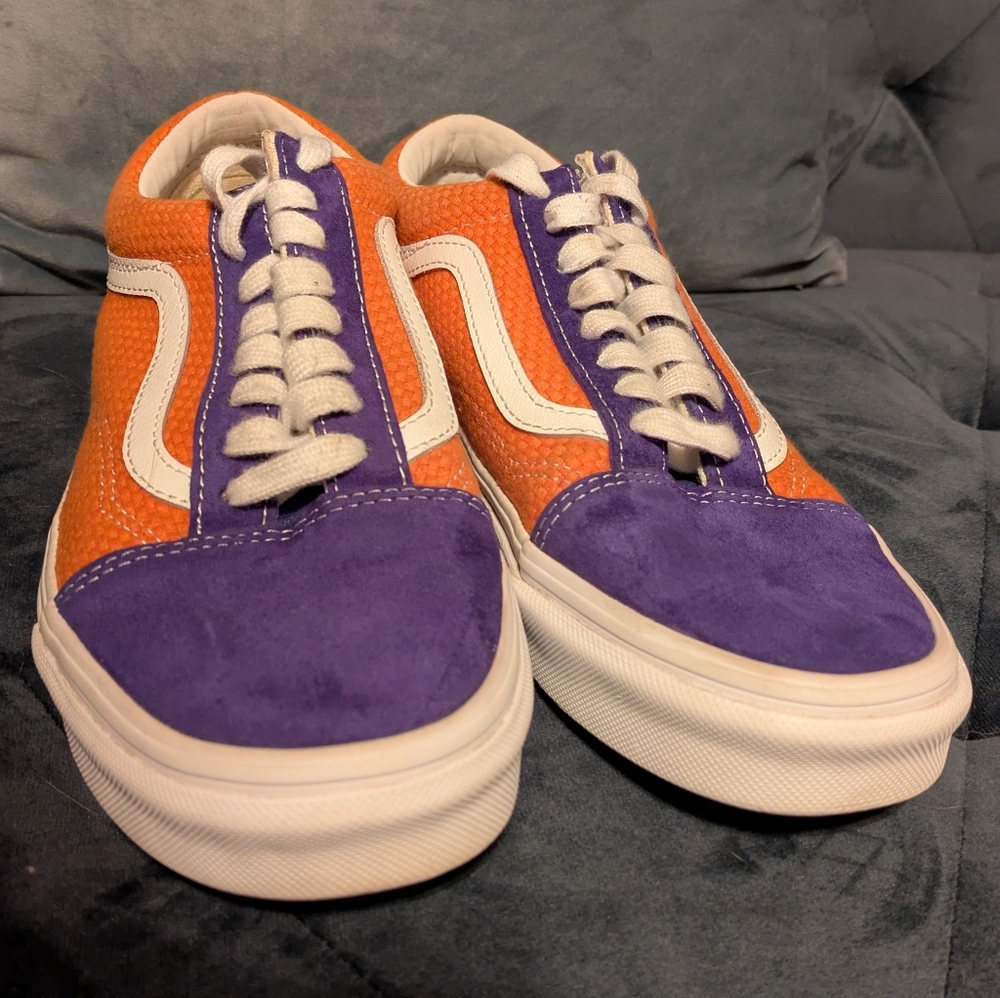 Vans Old Skool in Royal Blue/Purple and Apricot Sneakers. Size M 6.5, W 8.0. - Picture 2 of 7